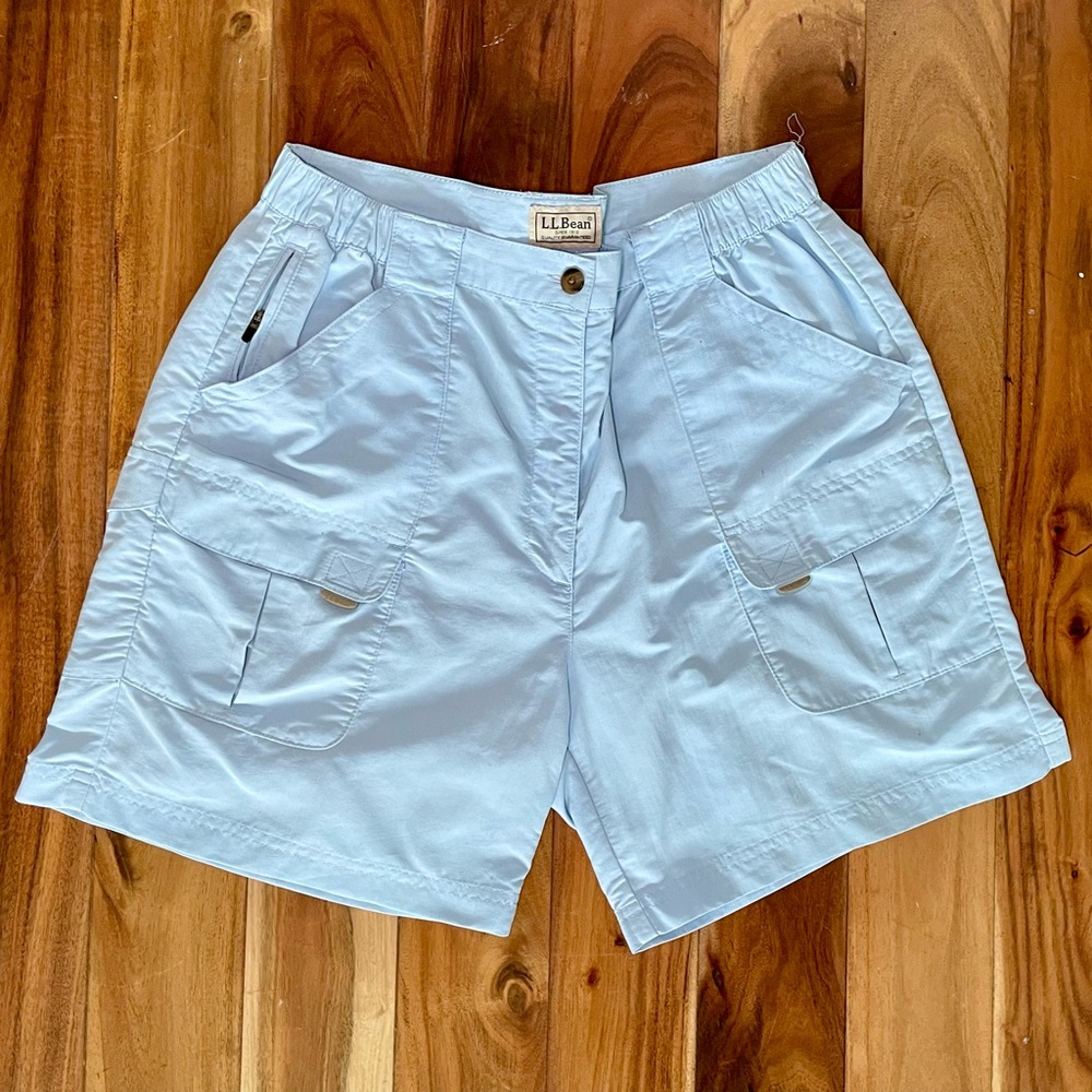 LL BEAN Sky Blue Nylon Cargo Shorts